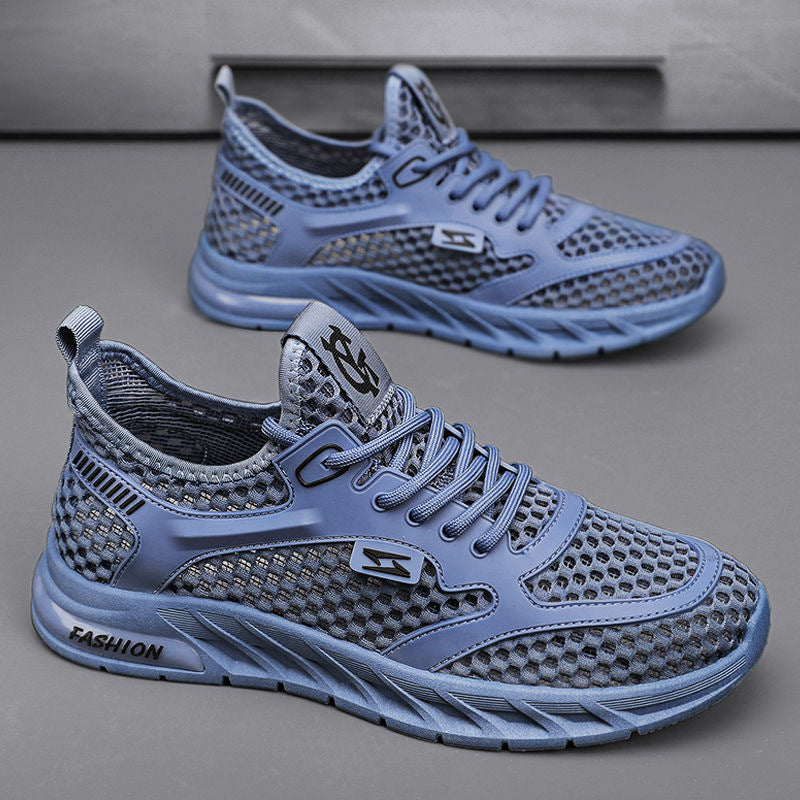 Men's winter 2025 new collection: breathable, hollow-out casual mesh shoes - versatile, soft sole, durable, running, mesh athletic trendy sneakers
