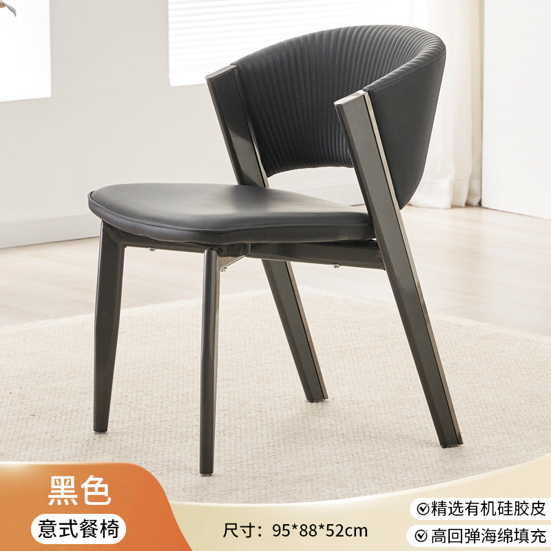 Italian-inspired light luxury home modern minimalist backrest stool designer high-end dining table and chair set - trending dining chairs