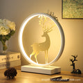 Stylish creative table lamp bedroom bedside lamp living room decoration deer round led eye protection energy saving home lighting fixtures