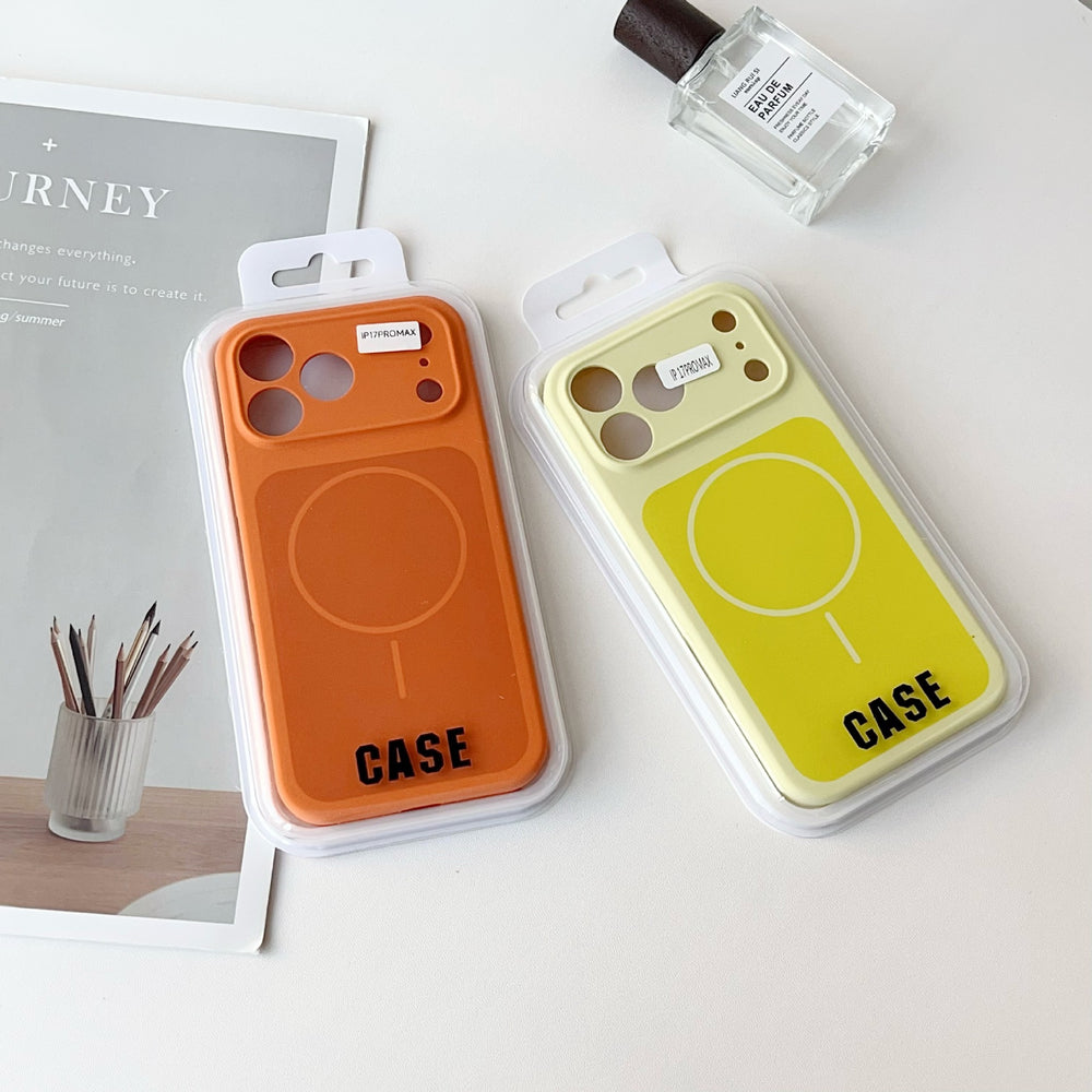 Fine hole two-color thin circle magnetic liquid silicone apple 17promax mobile phone case suitable for iphone16 skin-feeling case