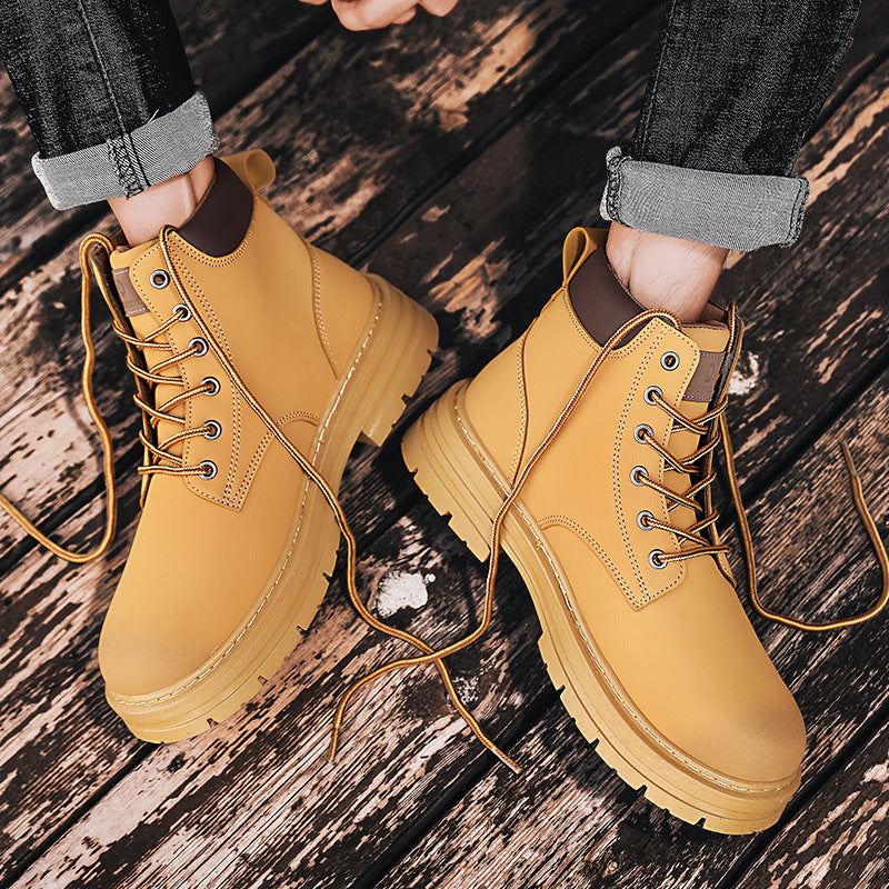 Autumnew arrival breathable high-top bootsmen british style retroworkwear shoes boots thick sole short boots casual shoes