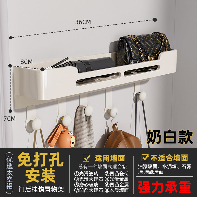 Gun gray towel rack, punch-free bathroom bathroom storage rack, wall-mounted towel rack, bathroom bedroom door storage
