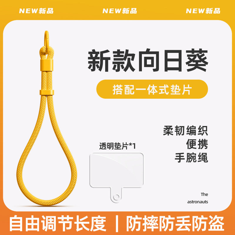 New adjustable buckle short phone lanyard - durable, sturdy, drop-proof, minimalist braided wrist strap for men and women