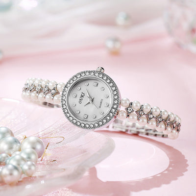 Ouki pearl chain small dial watch women's light luxury high-value mother-of-pearl dial ladies watch wholesale