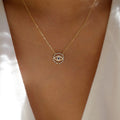 Wish new cross-border e-commerce jewelry full diamond devil's eye necklace fashion gold-plated clavicle chain pendant for women wholesale