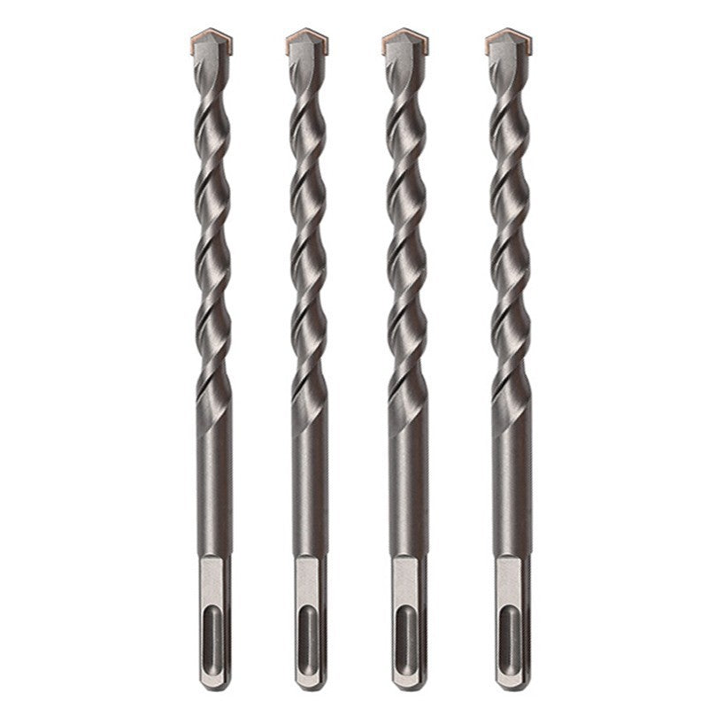 Non-standard impact drill bit electric hammer concrete drilling two-slot round handle four-pit square handle wall-penetrating two-pit cement wall drill