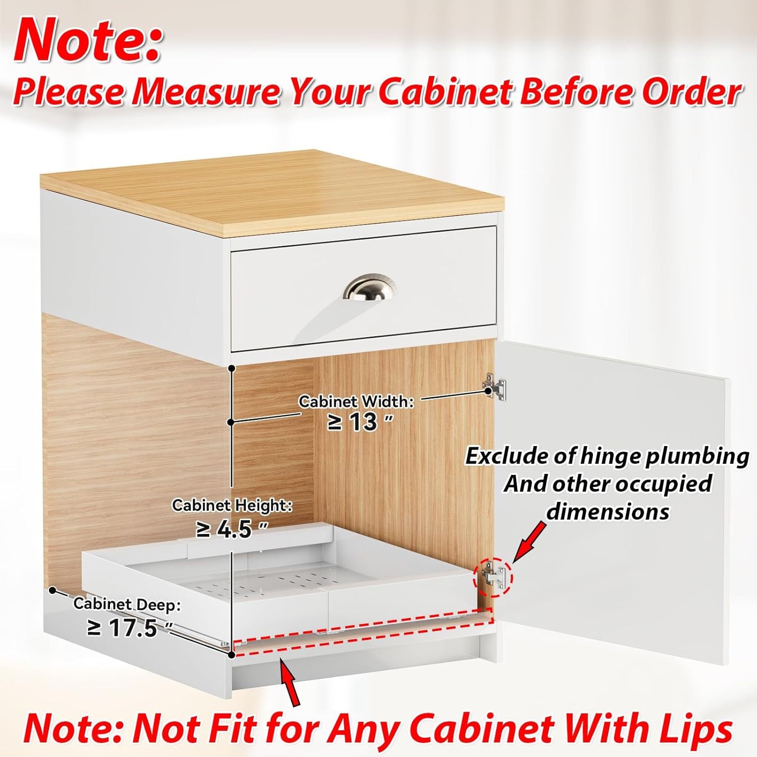 Retractable Cabinet Storage Drawer Pull-out Cabinet Drawer Adhesive Slide Rack Storage Rack with 4 Separators