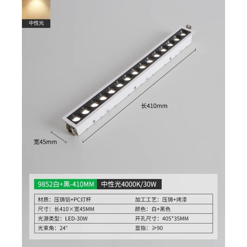 Grille light Recessed headless light Living room lighting Concealed spotlight Downlight line Corridor aisle ceiling light 1