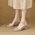 2026 cross-border hot-selling sparkling rhinestone dress sandals: stiletto heel, square toe, slip-on, open toe
