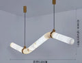 Modern minimalist faux marble chandelier - designer creative light luxury for villa, restaurant, bar, lobby - round, column, and linear styles available
