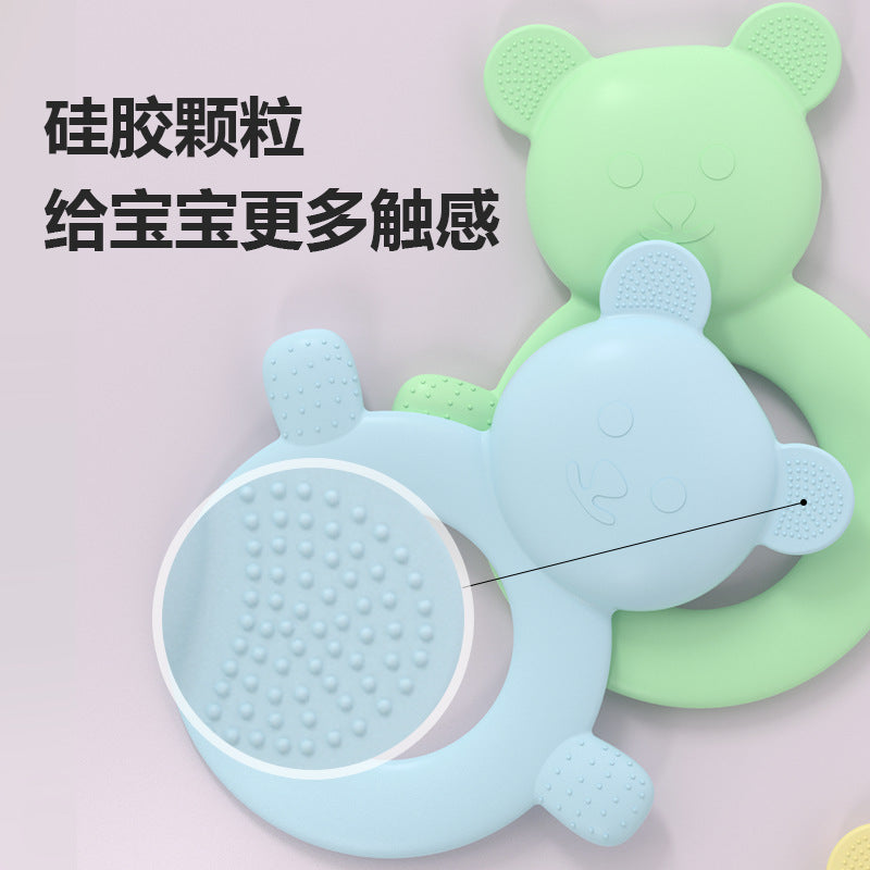 Baby silicone toothpaste children's tooth grinder baby teething period soothing toy anti-eating hand molar stick biting music