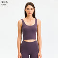 Dianqian new arrival u-shaped back yoga vest with chest pad comfortable naked sports intimates women's bra fashiondw120