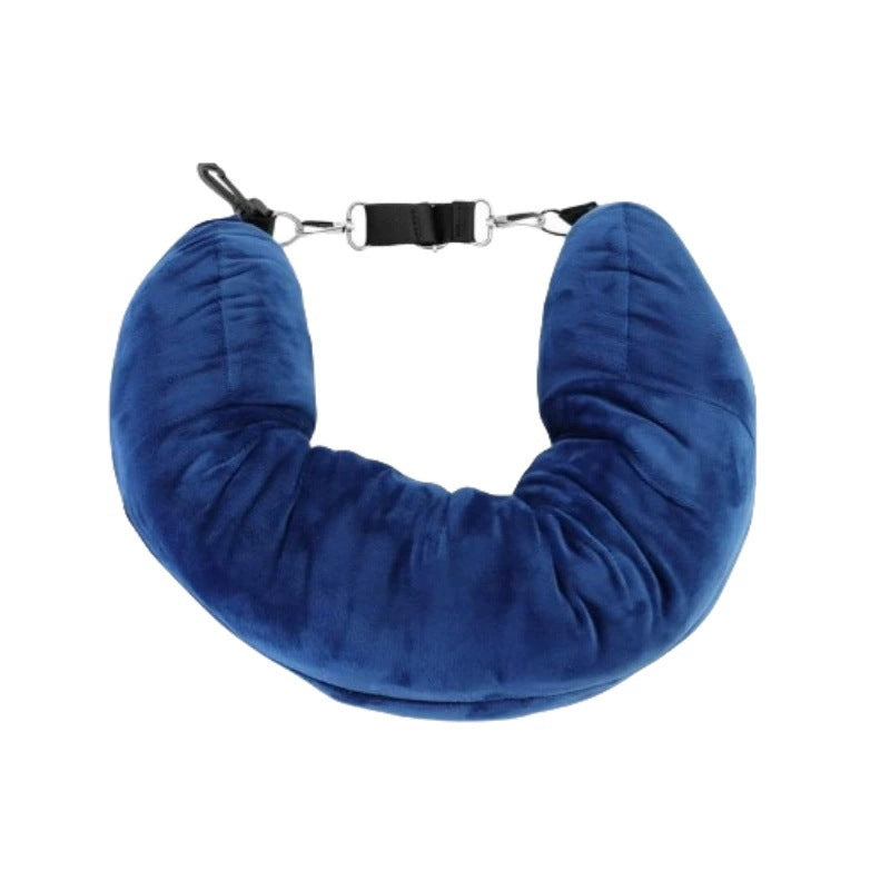 Amazon travel neck pillow cover storage bag portable travel bag plush u-shaped pillow clothing inflatable
