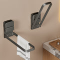 Suction cup towel hanging rod bathroom punch-free bathroom handy gadget multi-functional wall-mounted storage drying bath towel foldable