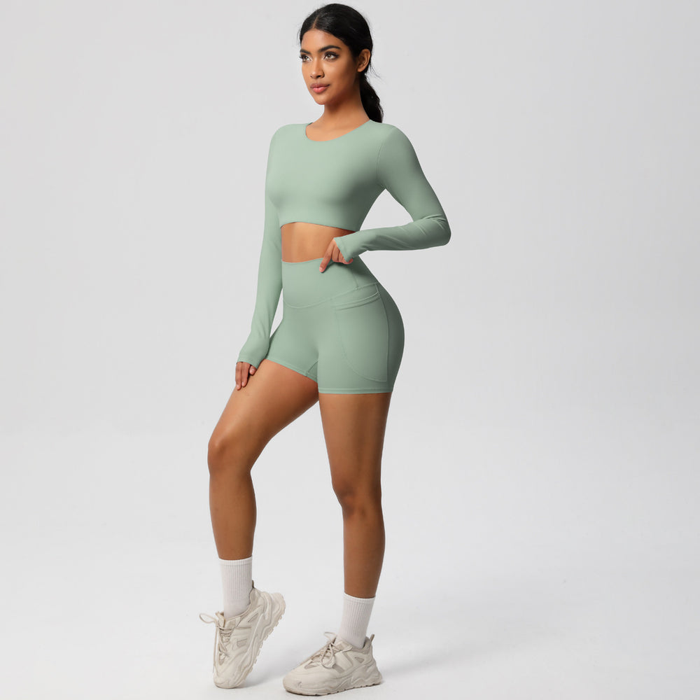 new arrivalhigh waist tight nude yoga suit quick-drying breathable outdoor casual running fitness sports suit