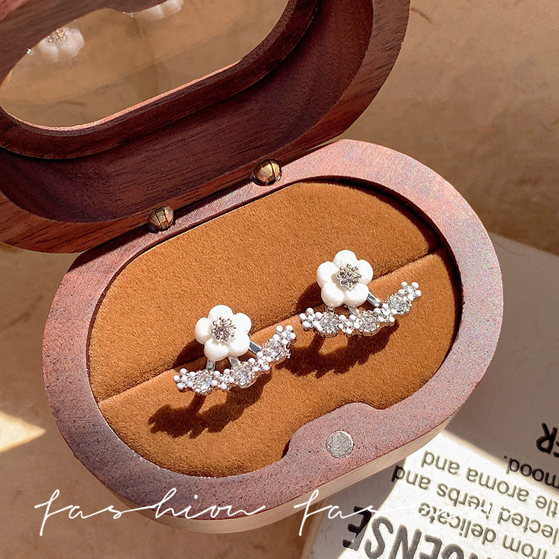 French gentle camellia earrings for women niche stylesense of design zircon row diamond earrings accessible luxuryeleganteasiest for match earrings batch