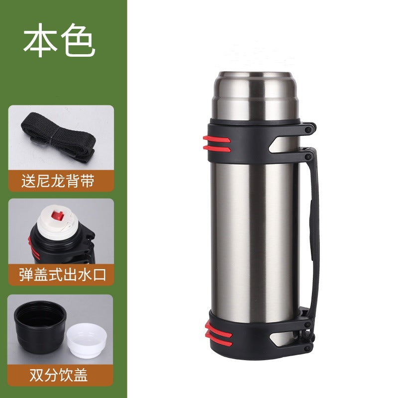 Large capacity stainless steel travel kettle 304 outdoor sports insulated hot and cold water bottle household thermos advertising gift