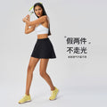 Summer fake two-piece sports skirt for women to cover crotch slimming look lined tennis skirt ice-like quick-drying yoga skirt d25010