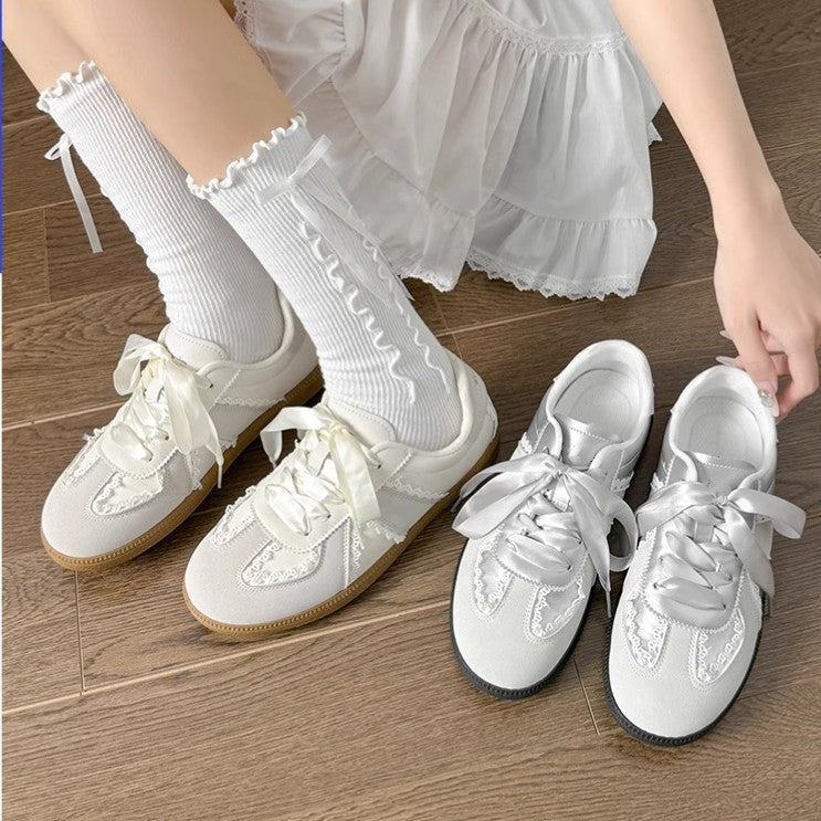 Ballet training sneakers for women, 2026 spring new arrivalchicniche stylek-styleflats breathable student casualwhite shoes