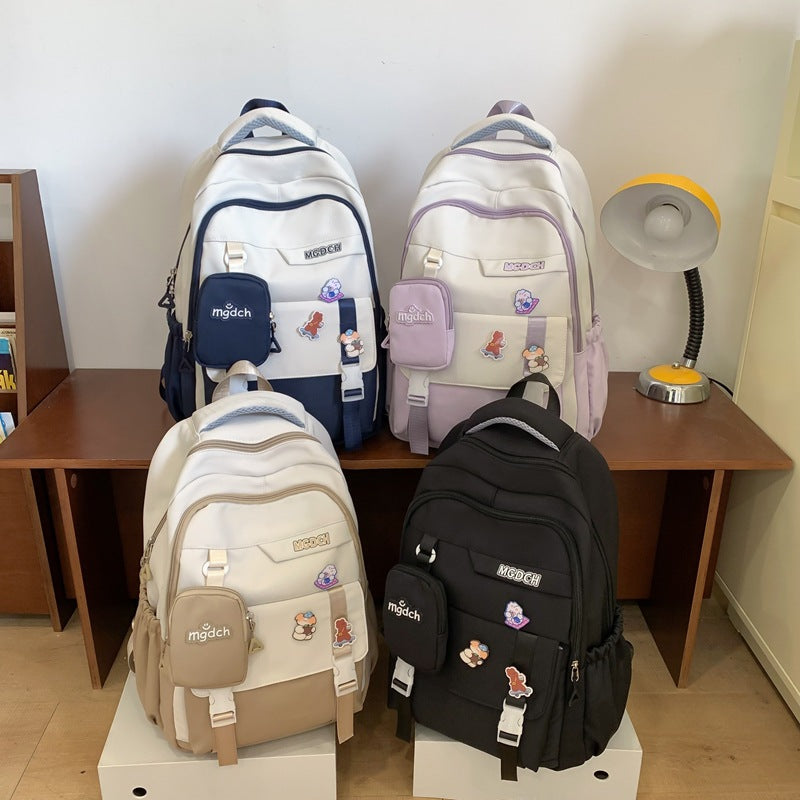 School bag, backpack, boys, junior high school students, large capacity, light travel, female college students 2024 new fashion backpack