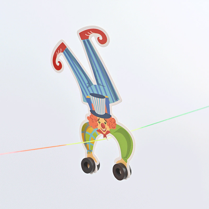The clown walks a tightrope to find the center of gravity, technology small production, children's handmade DIY puzzle magnet experiment recommended material package