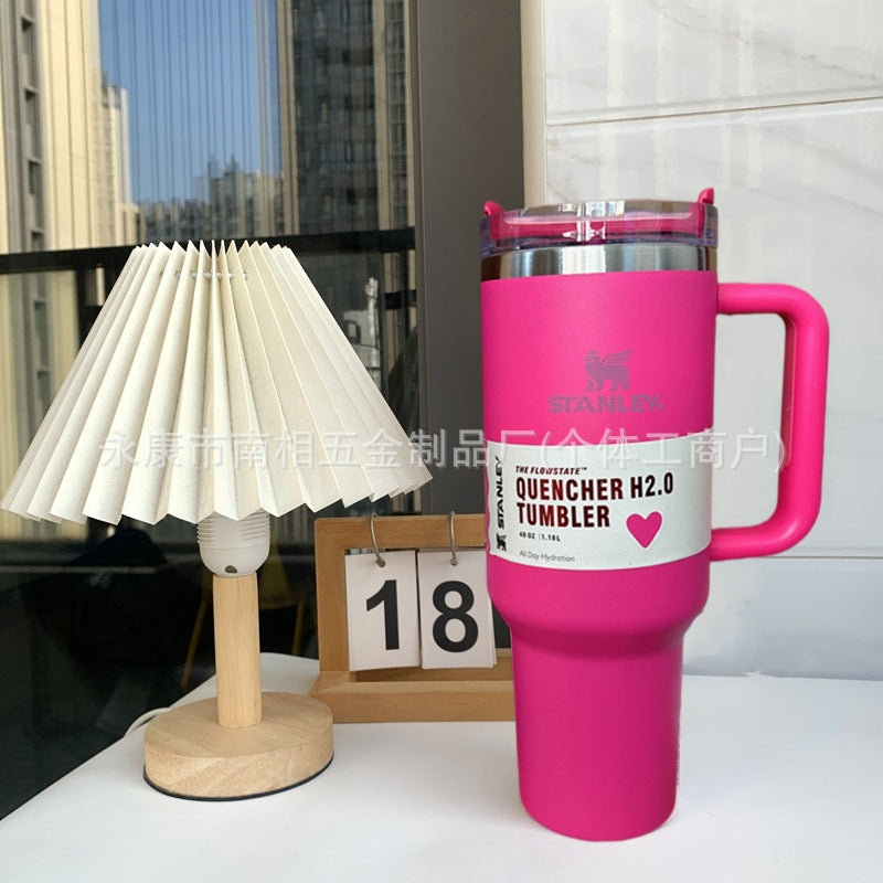 export stanley thermos cup 304 stainless steel straw cup portable outdoor car sports cup