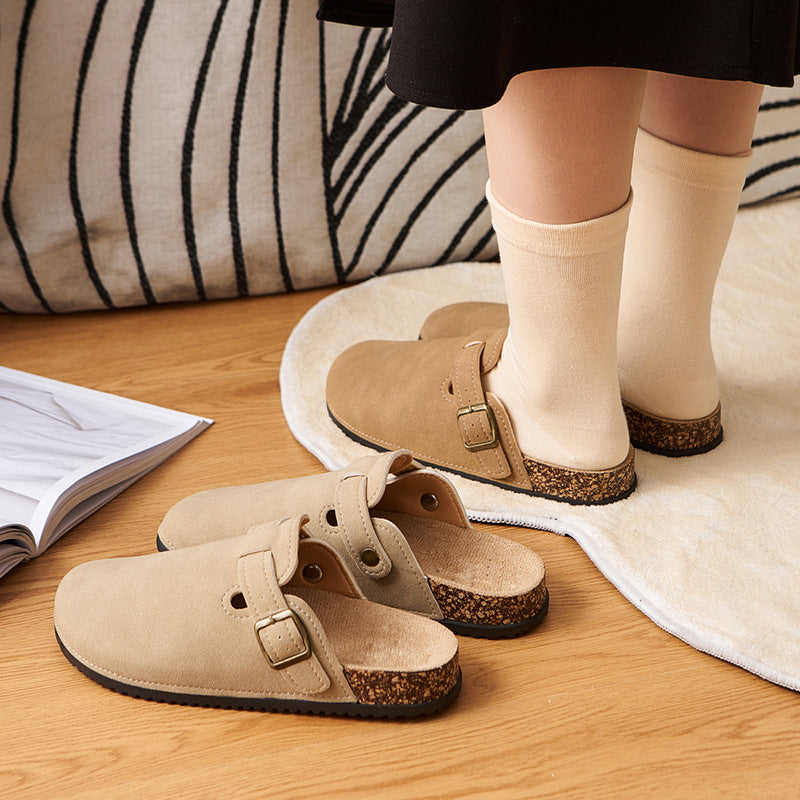 Family kids birkenstock 2025new arrivaloutwear pedal retro lazy slippers for women and middle-aged childrenfashion toe-cap birkenstock