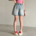 Girls' denim shorts - summer lightweight kids' pants,  new stylish design, cute rhinestone hot pants for older girls, perfect for outdoor wear