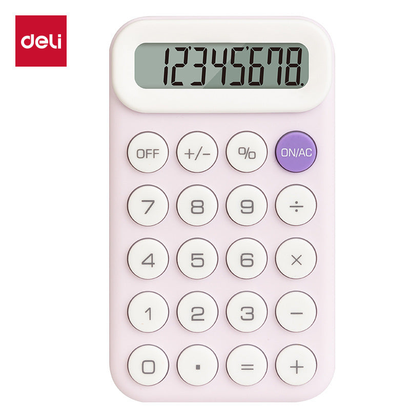 Deli TE10 Portable Calculator (Table) Candy Color Cute Student Small Computer Silicone Buttons