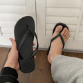Flip-flops women's summer outwear casual black flip-flops non-slip beach shoes seaside ins trendy summer sandals men's style