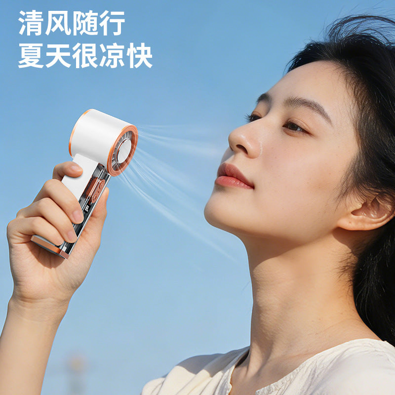 new arrival high-speed cooling fan outdoor portable mini handheld turbine transparent fan manufacturer wholesale