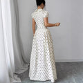 Polka dot short-sleeve dress - women's new summer collection: french retro, age-defying, slimming, and elegant maxi dress