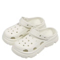 Pregnant women's high heels non-slip soft bottom crocs women's 2025new arrivaloutwearsummerpvcthick sole toe cap slippers