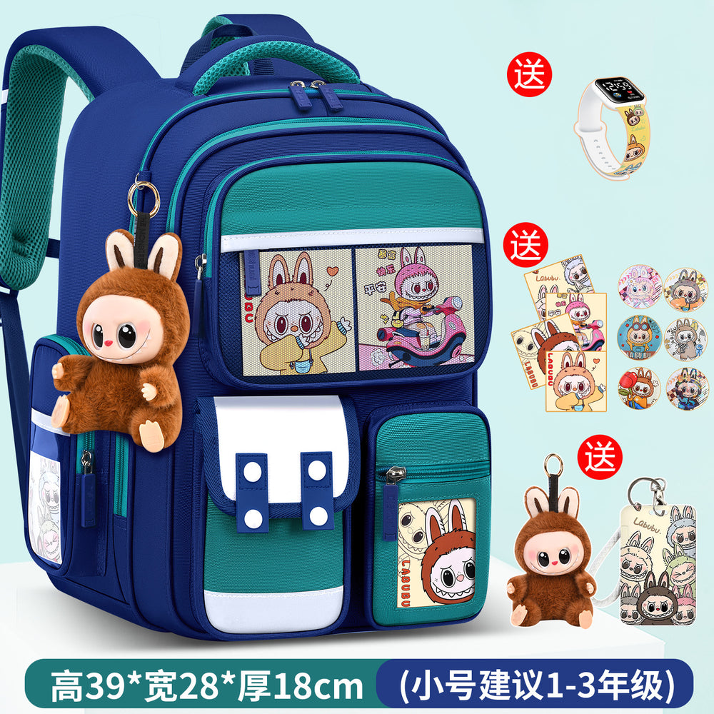 Labubu backpack - new 2026 model for elementary school students (grades 1-6). lightweight, spine-protecting, and load-reducing design for boys and girls