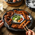 Japanese tableware sushi marinade platter plate four grids plate ceramic divided vegetable plate fruit plate dried fruit snack plate