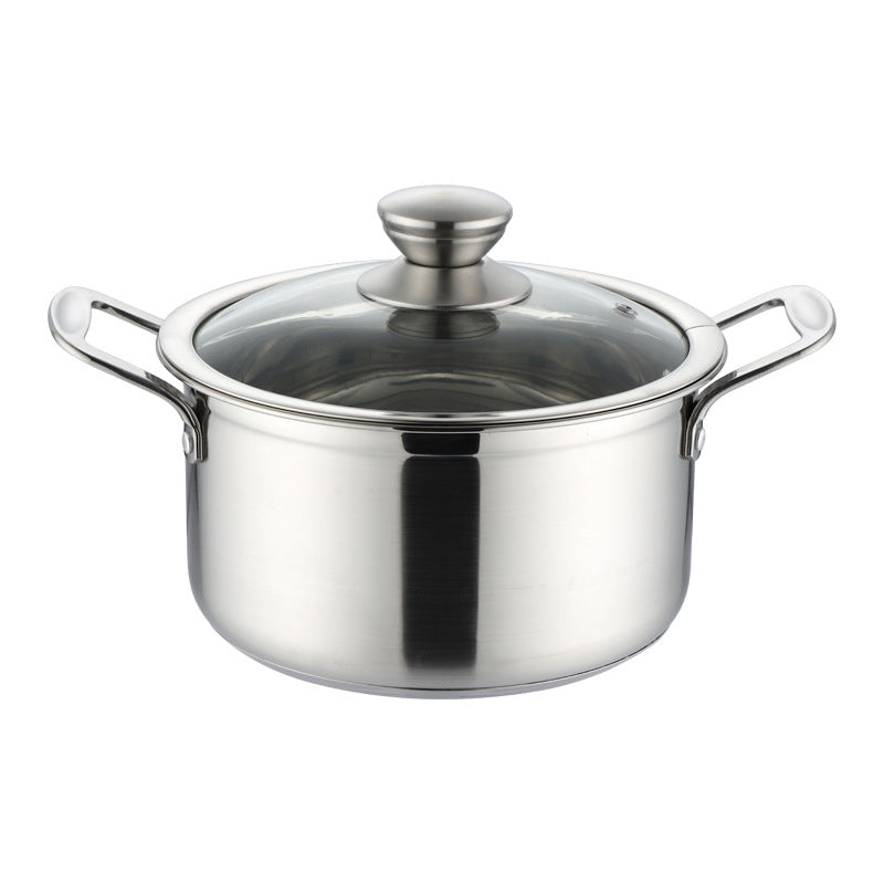Stainless steel soup pot thickened noodle cooking small milk pot induction cooker mini small pot one person one pot 304 small hot pot