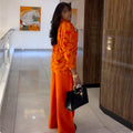 European and american women's clothing  autumn new sweet and fresh printed turn-down collar three-quarter sleeve blouse and high-waisted straight-leg pants two-piece set