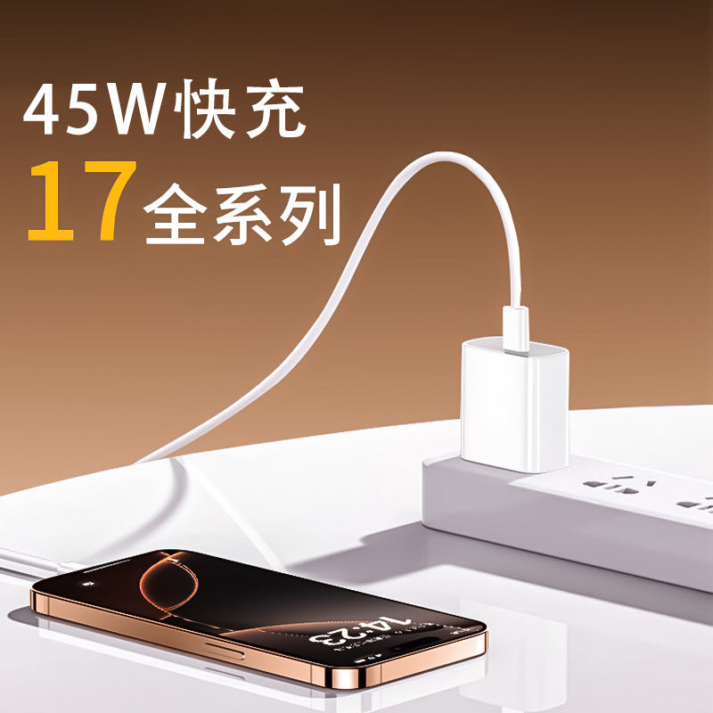 Original apple 17 charger, 3c certified fast charging adapter, pd45w gallium nitride apple charger