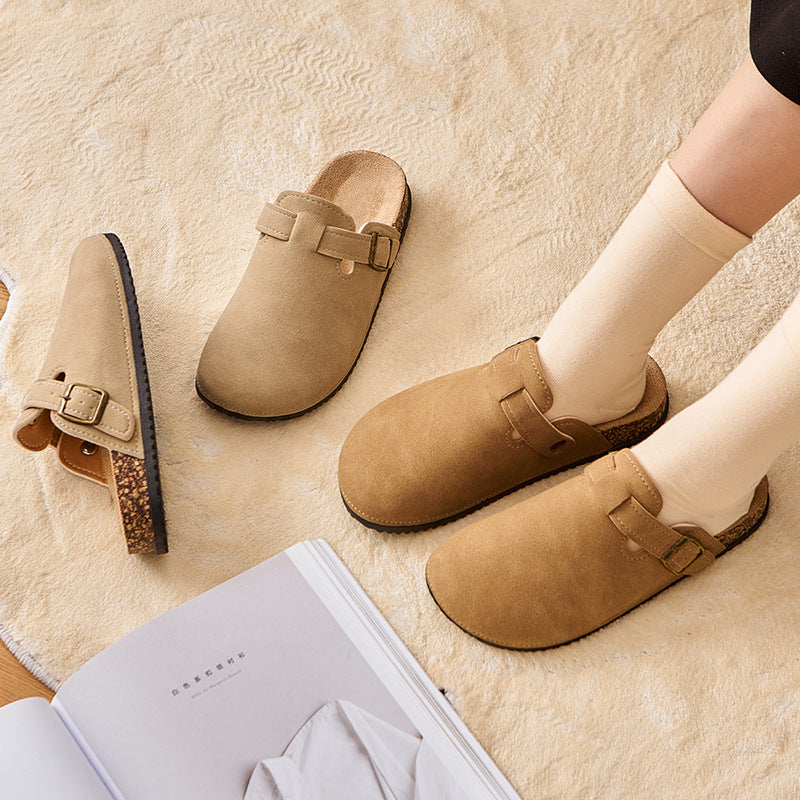 Family kids birkenstock 2025new arrivaloutwear pedal retro lazy slippers for women and middle-aged childrenfashion toe-cap birkenstock