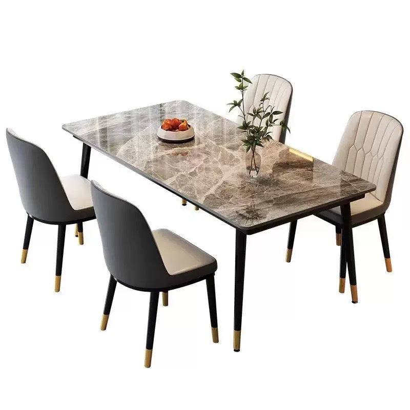 Customized rock slab dining table table and chair combination Hotel restaurant table and chair combination Commercial household living room dining table table and chair combination