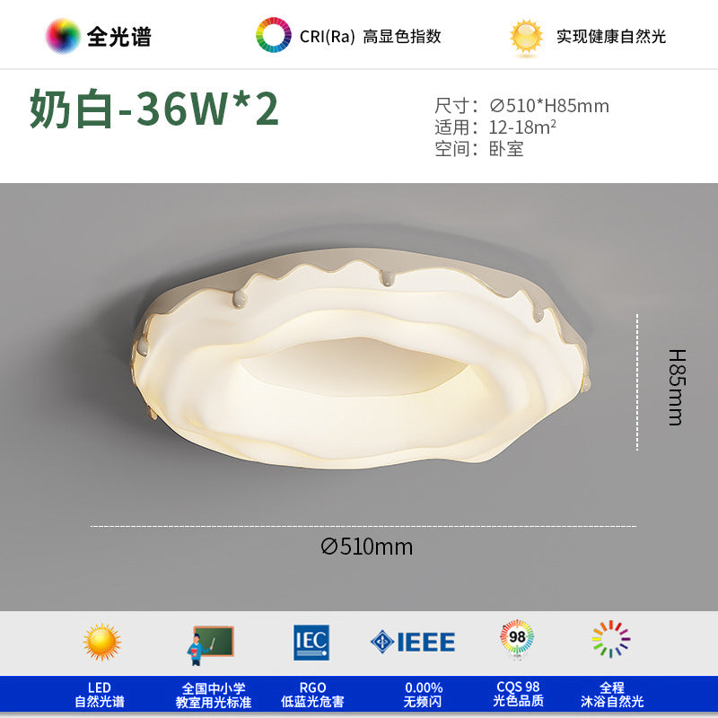 Cream Wind Creative Cookies Donuts Master Bedroom Ceiling Light Simple Modern Full Spectrum Eye Protection Book Room Lighting