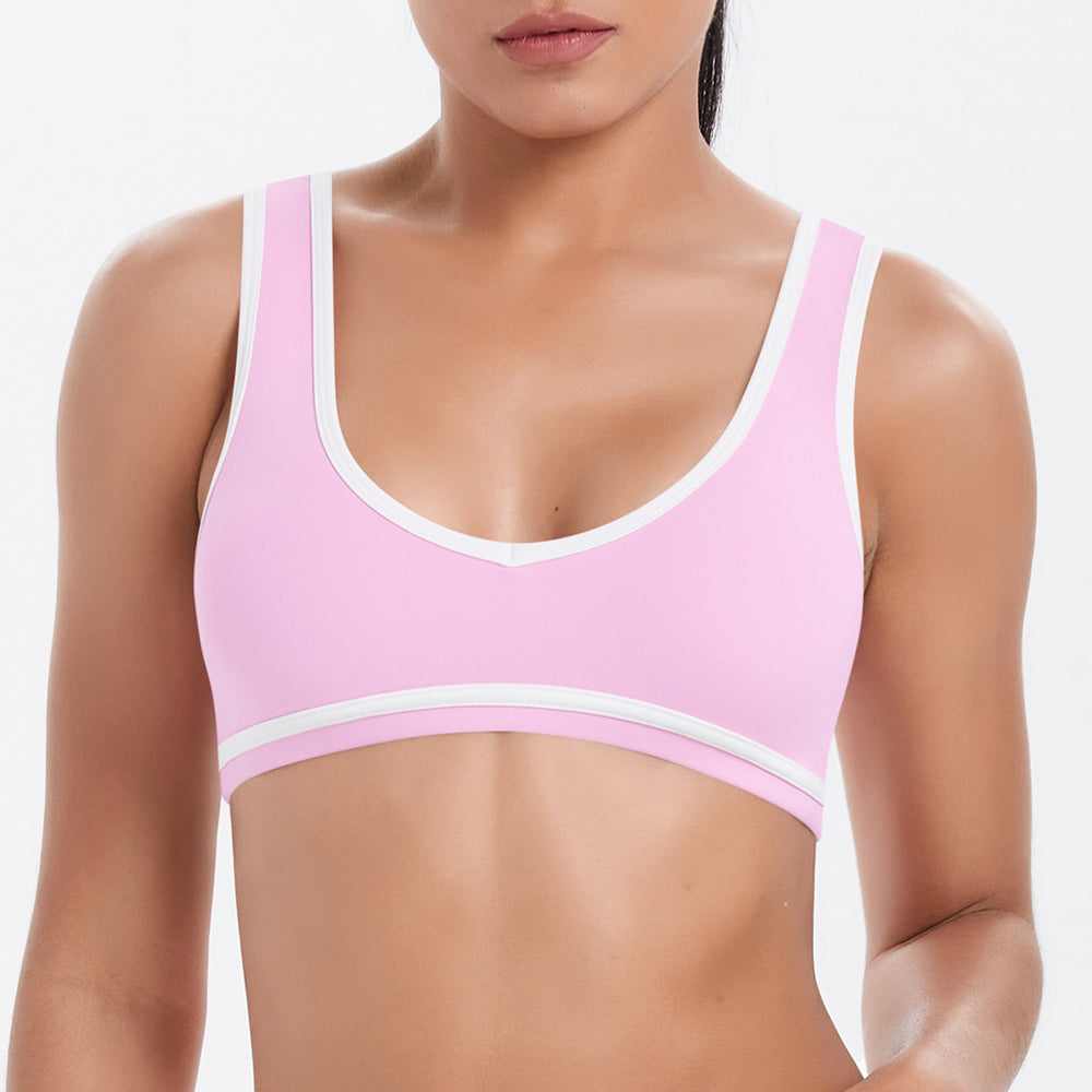 new color block criss-cross fitted brushed high-stretch yoga set - 5-piece running, fitness, and breathable training outfit
