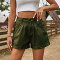 European and american cross-border women's fashion independent website  new summer versatile elastic waist design denim shorts casual pants