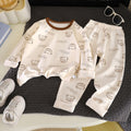 Autumn and winter kids' underwear set, baby lycra cotton thermal underwear, boys' and girls' base layer pajamas, loungewear, children's clothing