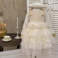 Girls' dress  autumn new arrival: ultra-fairy sequin embroidered children's tulle skirt two-piece princess dress - trendy style