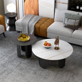 Modern minimalist designer slate coffee table small apartment for home high and low table living room iron round coffee table set