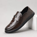 Men's genuine leather shoes - new trendy fashion business dress shoes - summer slip-on loafers - casual leather shoes