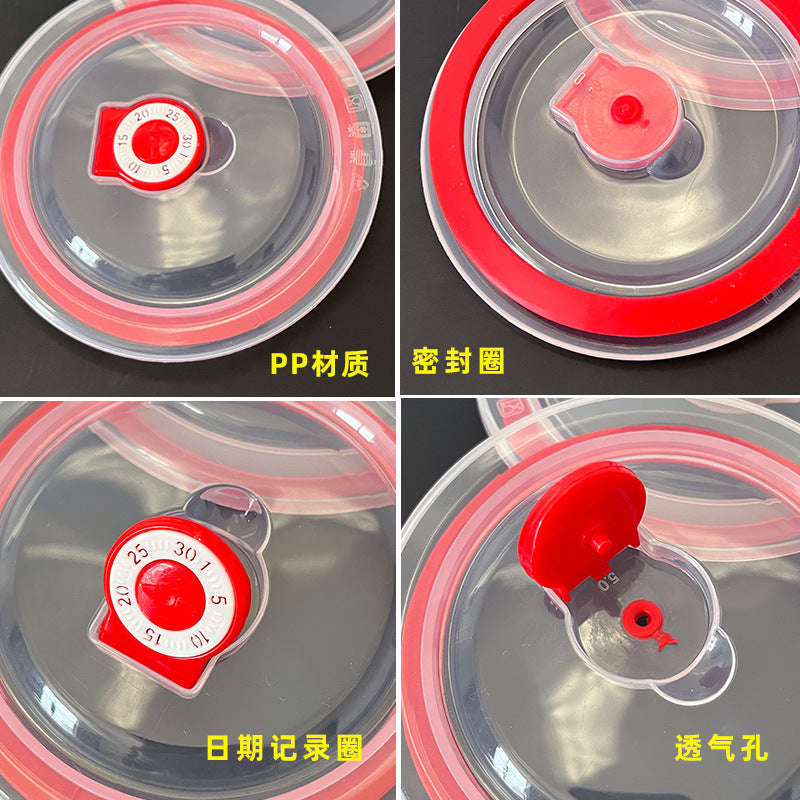 Food-grade round universal food storage bowl lid, transparent silicone sealing lid, leak-proof plastic bowl cover, household dustproof and oil-resistant