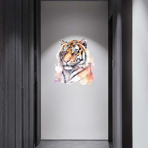 PH-QT1032 Creative Tiger Head Sticker Light Luxury Living Room Bedroom Porch Decorative Sticker Aisle Corridor Wall Sticker