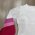 european and american women's clothing cut outlong sleevesknittingbest sellingsexy lantern sleeve gradient color sweater